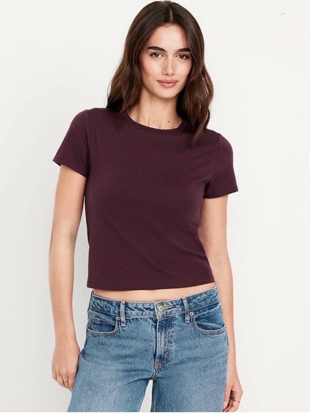 🍷 Old Navy Bestee crew neck tee in dark sepia (burgundy). Size L.
